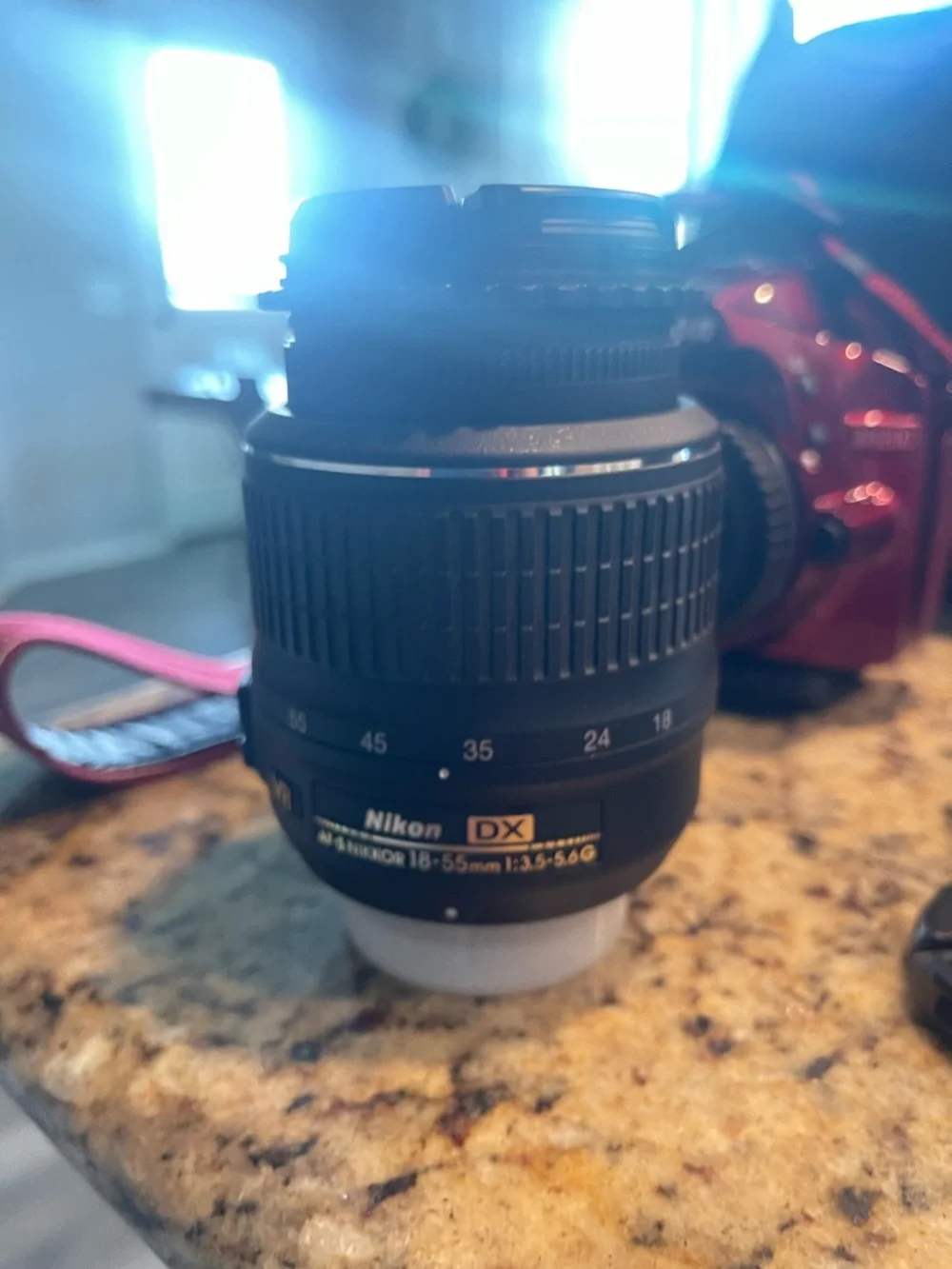 Nikon D3200 24.2 MP Digital SLR Camera - Red (Kit w/ AF-S DX VR 18-55mm Lens)